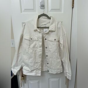 White Denim Jacket with Tassels